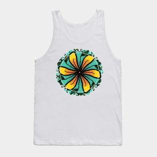 Flower Pinwheel Pattern Tank Top